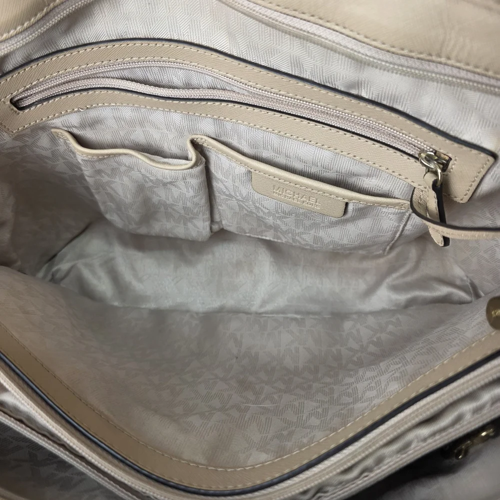 Michael Kors Beige Tote with Chain Straps